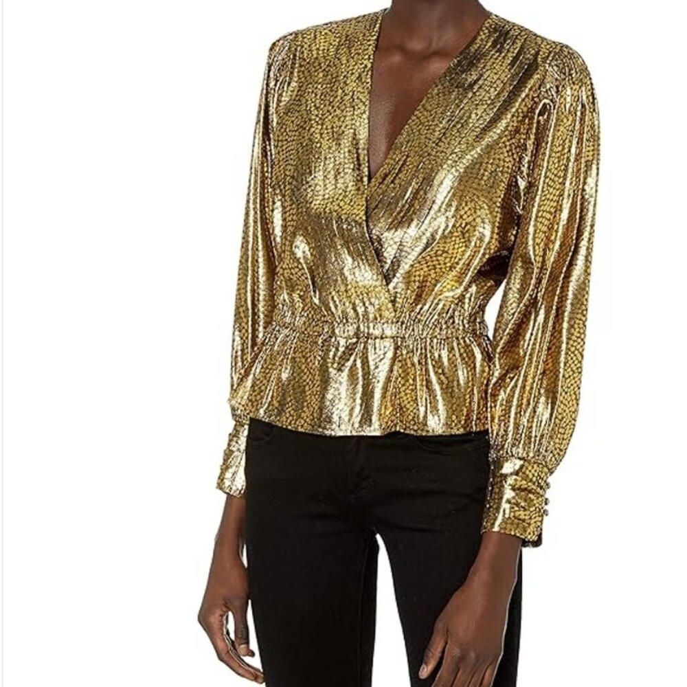 NWT Joie Nadeen Peplum Faux Wrap Top